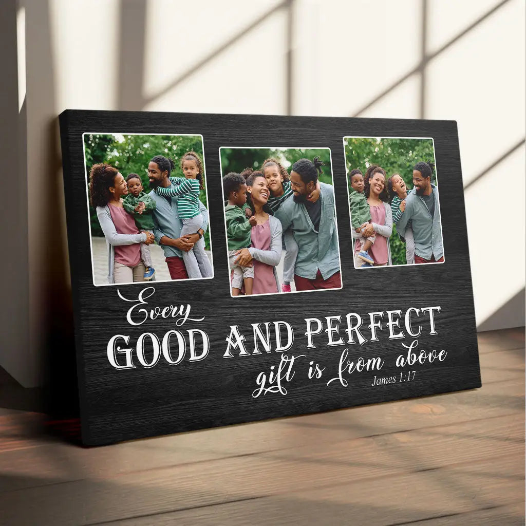 Personalized, Every Good And Perfect Gift Is From Above, Wall Art Canvas With Custom Photo