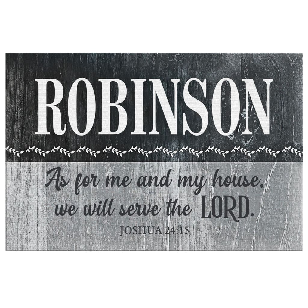 Personalized, As For Me And My House Joshua 24:15 Wall Art Canvas With Custom Family Name