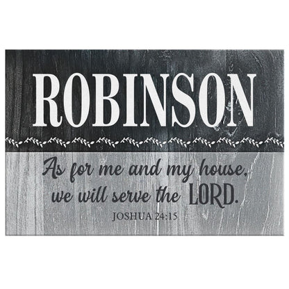 Personalized, As For Me And My House Joshua 24:15 Wall Art Canvas With Custom Family Name