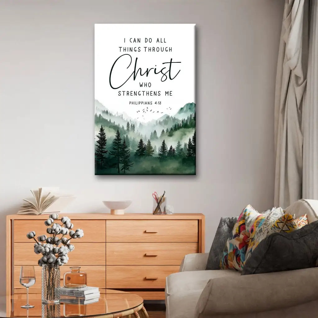 Philippians 4:13 I Can Do All Things Through Christ Wall Art Canvas Print