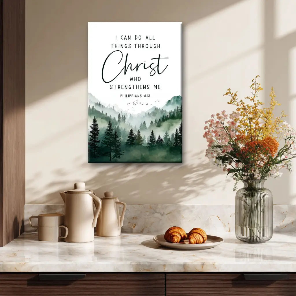 Philippians 4:13 I Can Do All Things Through Christ Wall Art Canvas Print