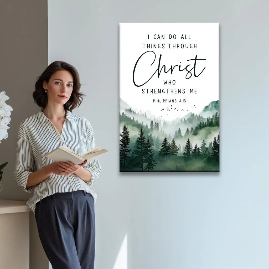 Philippians 4:13 I Can Do All Things Through Christ Wall Art Canvas Print