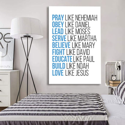 Pray Like Nehemiah Obey Like Daniel Wall Art Canvas, Christian Wall Decor