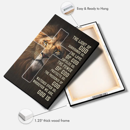 Prayer for Protection Canvas – Lion of Judah Christian Wall Art