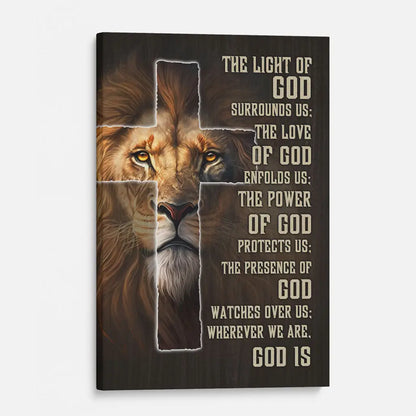 Prayer for Protection Canvas – Lion of Judah Christian Wall Art