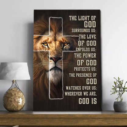 Prayer for Protection Canvas – Lion of Judah Christian Wall Art