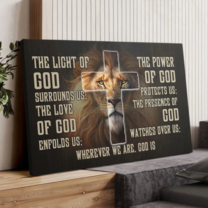 Prayer for Protection Canvas – Lion of Judah Christian Wall Art