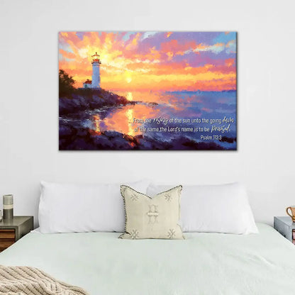 Psalm 113:3 From the Rising of the Sun Wall Art Canvas