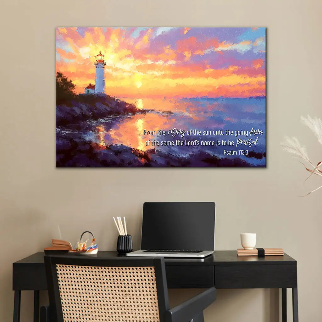 Psalm 113:3 From the Rising of the Sun Wall Art Canvas