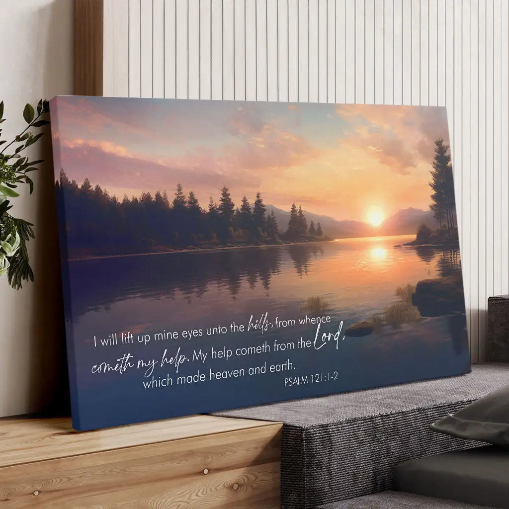 Psalm 121:1-2 My Help Cometh From The Lord Wall Art Canvas