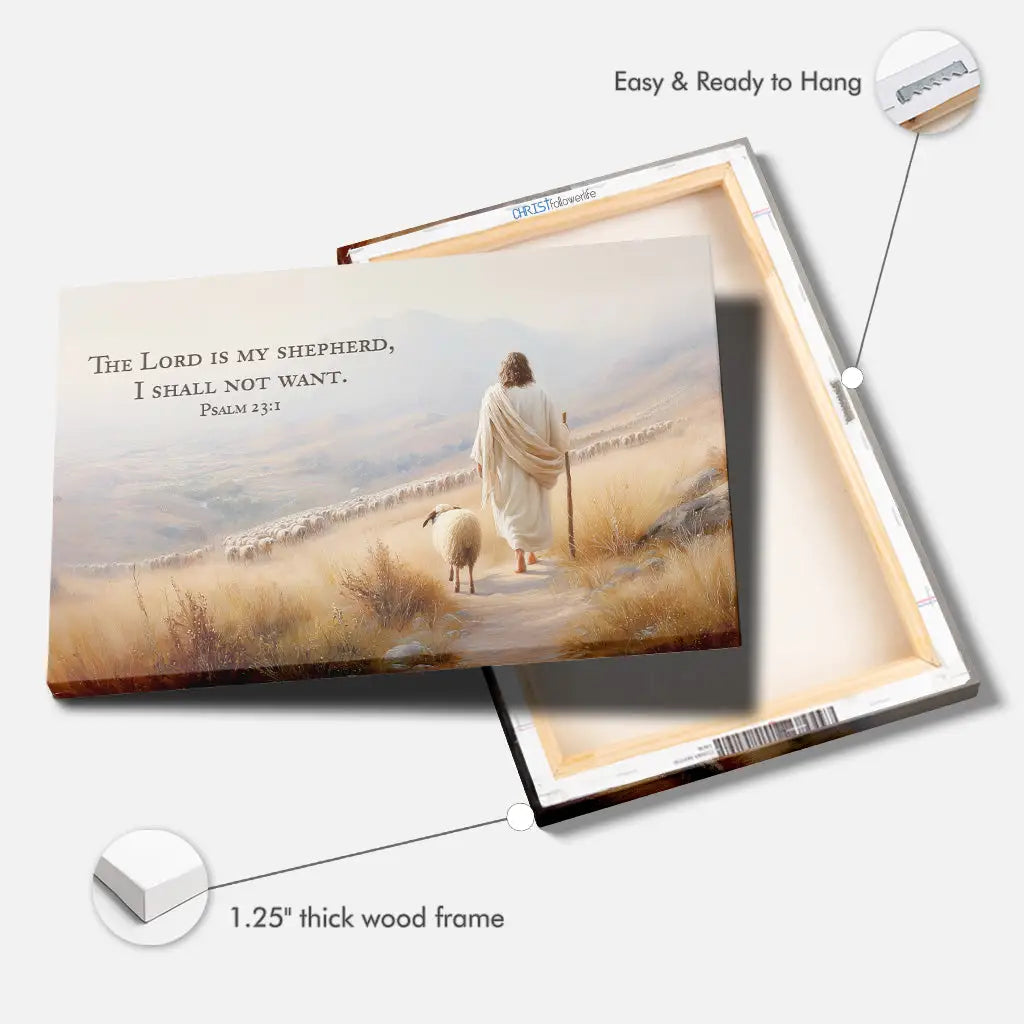 Psalm 23 KJV The Lord Is My Shepherd I Shall Not Want Wall Art Canvas