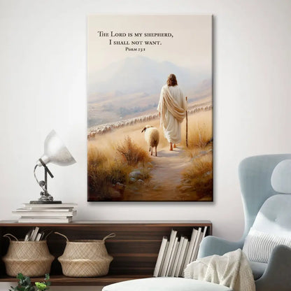 Psalm 23 KJV The Lord Is My Shepherd I Shall Not Want Wall Art Canvas