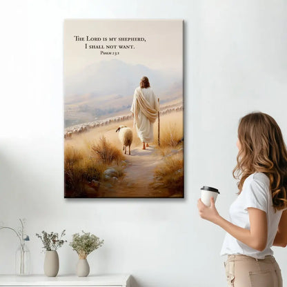 Psalm 23 KJV The Lord Is My Shepherd I Shall Not Want Wall Art Canvas