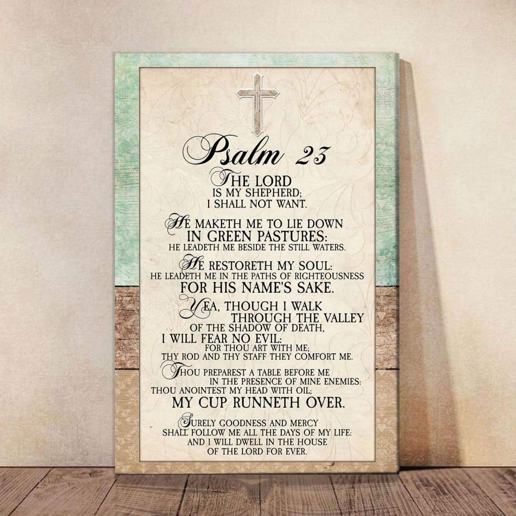 Psalm 23 Wall Art Canvas - Bible Verse Wall Art