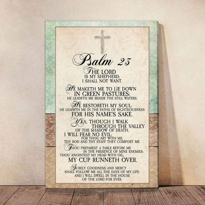 Psalm 23 Wall Art Canvas - Bible Verse Wall Art