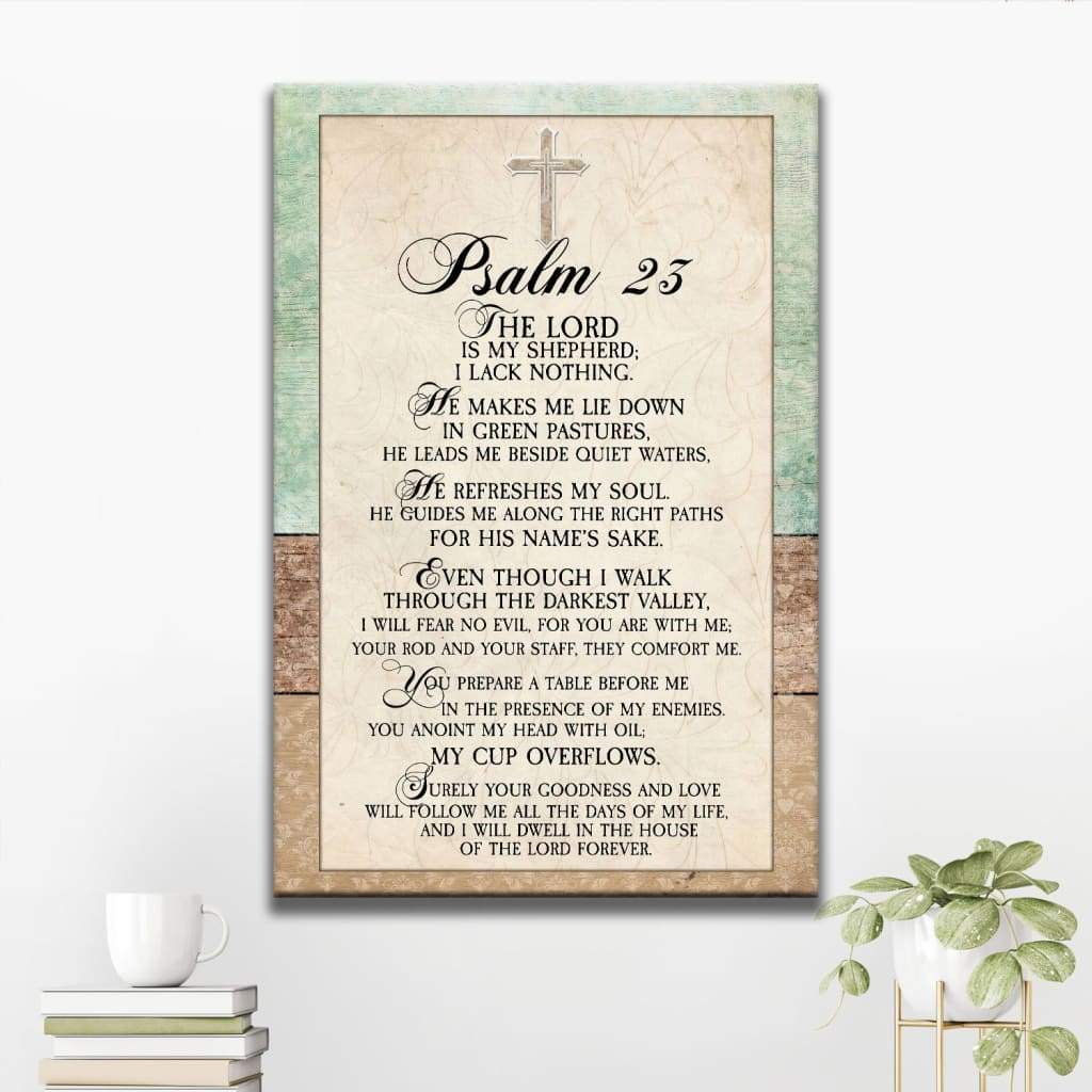 Psalm 23 Wall Art Canvas - Bible Verse Wall Art