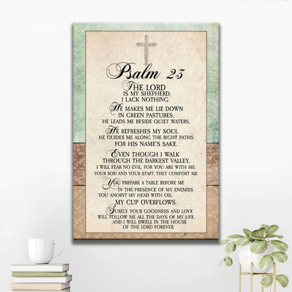 Psalm 23 Wall Art Canvas - Bible Verse Wall Art