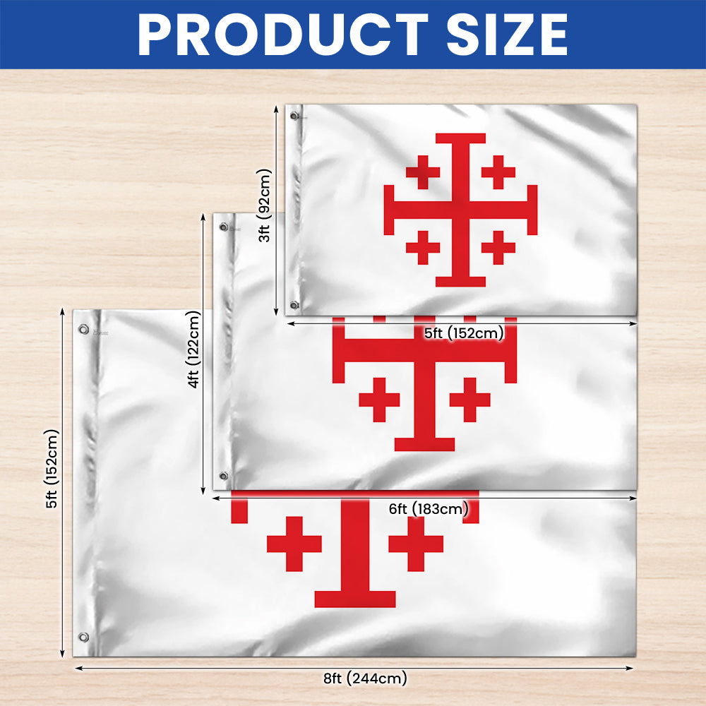 Jerusalem Catholic Cross Flag Crusader Grommet Flag