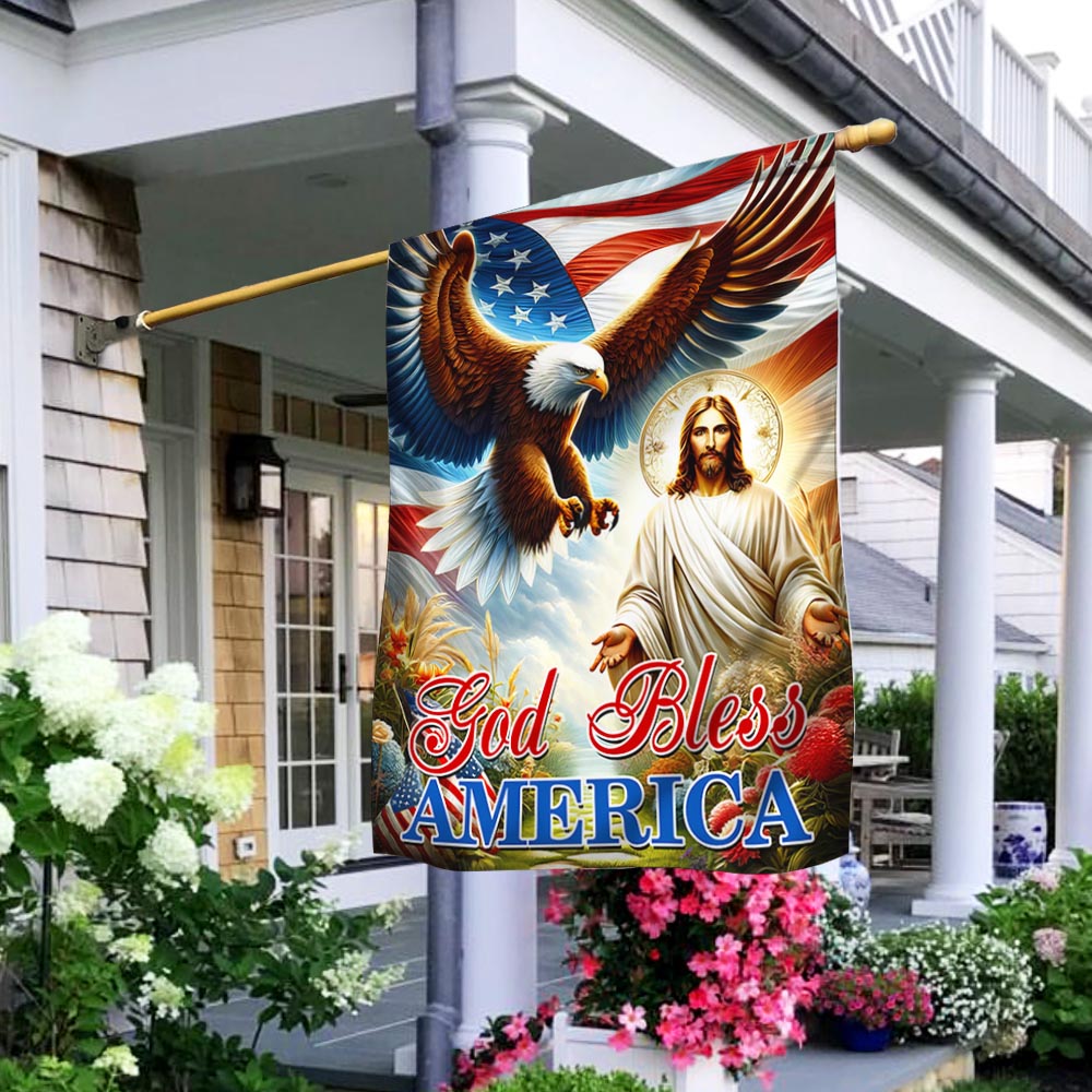 FLAGWIX Patriotic Eagle Jesus God Bless America Flag