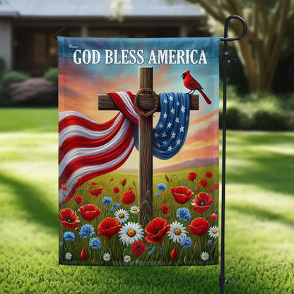 Flagwix American Flag - Christian Cross Independence Day God Bless America Flag