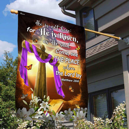 FLAGWIX Resurrection of Jesus Tomb Easter Jesus He Is Not Here For He Is Risen Christian Flag
