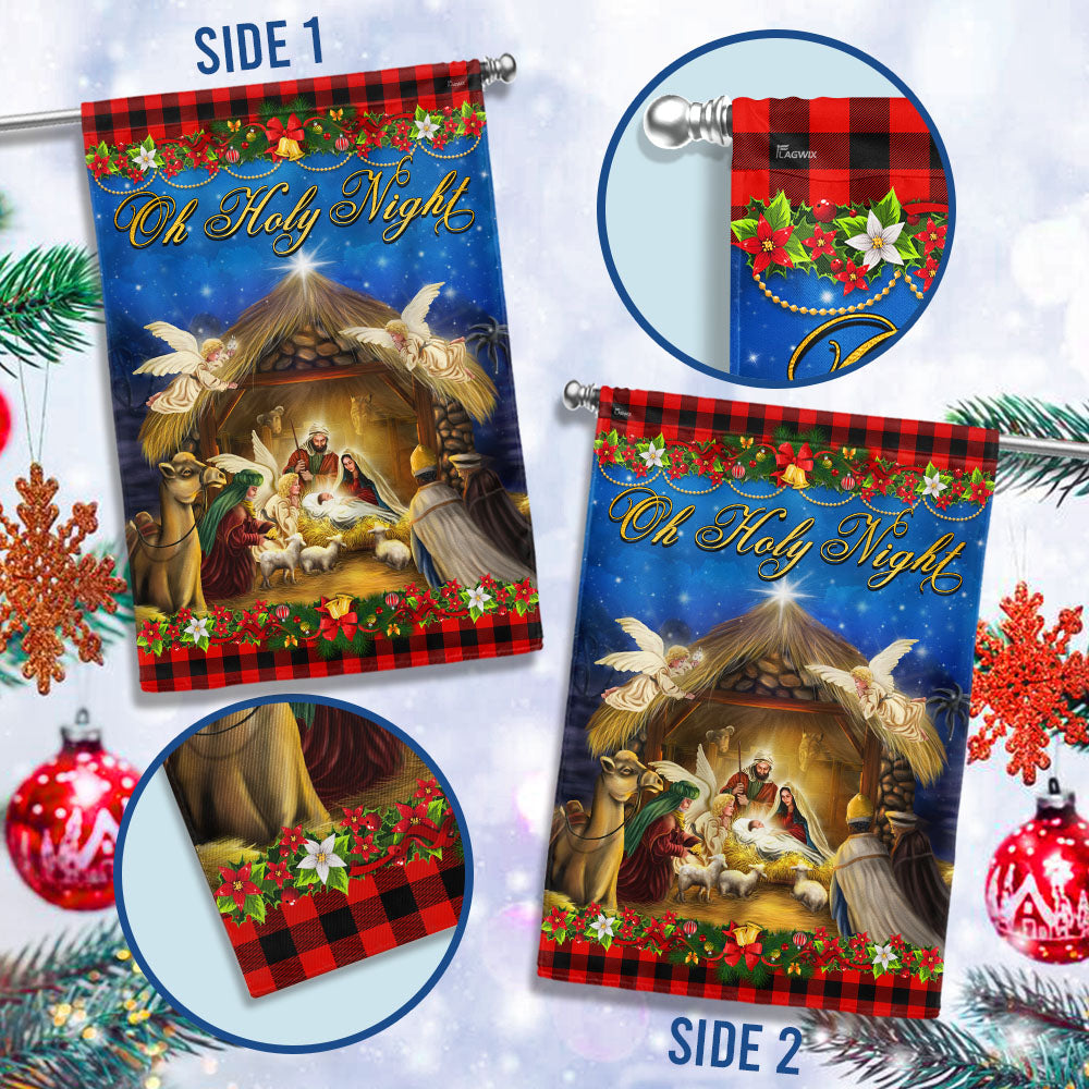 Nativity of Jesus Oh Holy Night  Jesus Christmas Flag