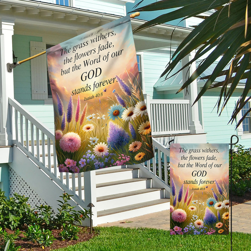 FLAGWIX The Word Of Our God Stands Forever Flower Christian Jesus Garden House Flag