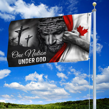 Jesus Flag One Nation Under God Canadian Grommet Flag