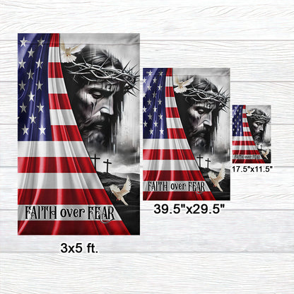 FLAGWIX  Jesus Christ Faith Over Fear God Jesus Flag