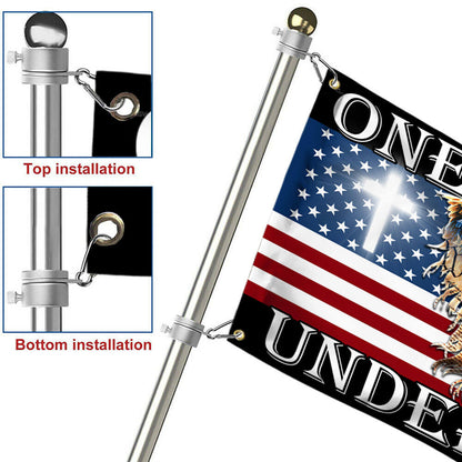 Flagwix American Flag - One Nation Under God Patriotic Eagle American Grommet Flag