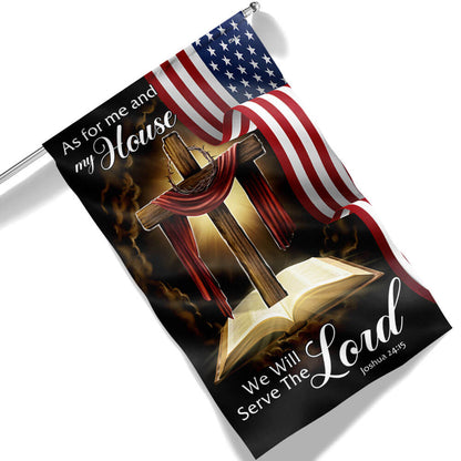 Jesus As For Me And My House, We Will Serve The Lord Jesus Christian Flag  3-Day Shipping