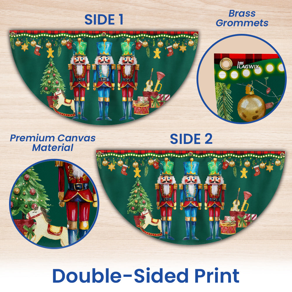 Nutcracker Merry Christmas Non-Pleated Fan Flag