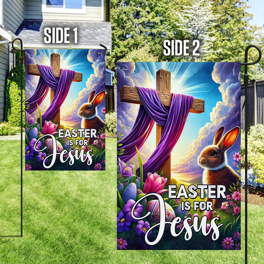 FLAGWIX Easter Is For Jesus Bunny Rabbit Jesus Christ Cross Flag