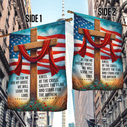 FLAGWIX  Jesus Cross American Flag As For Me And My House We Will Serve The Lord Flag