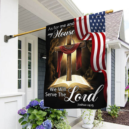 Jesus As For Me And My House, We Will Serve The Lord Jesus Christian Flag  3-Day Shipping