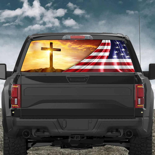 My God. Jesus. Christian Cross Rear Window Decal