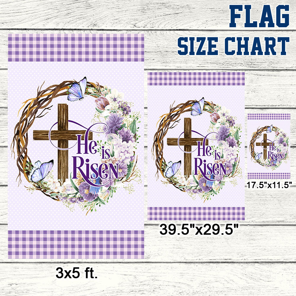 Easter Cross He Is Risen Flag