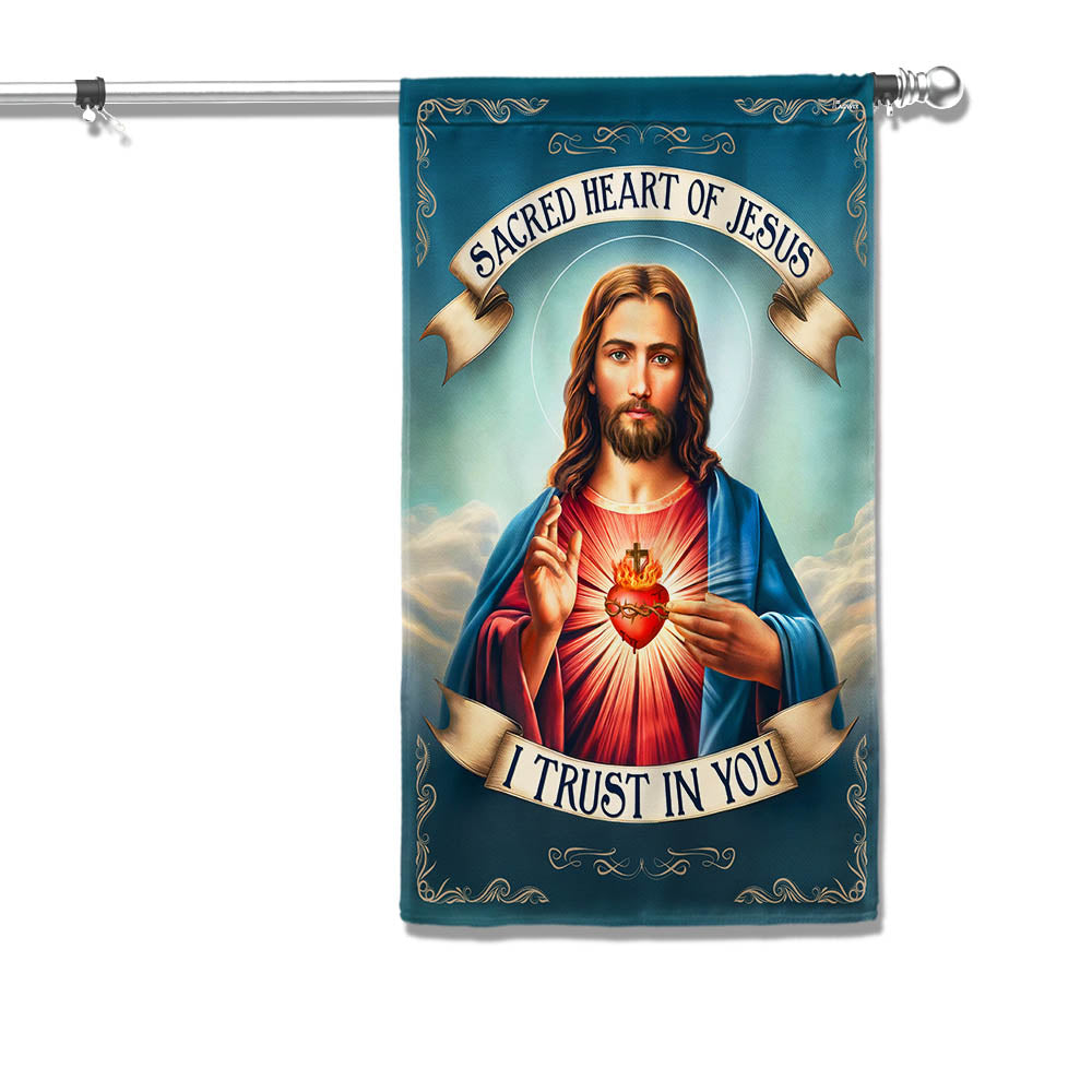 Sacred Heart Of Jesus I Trust In You Flag