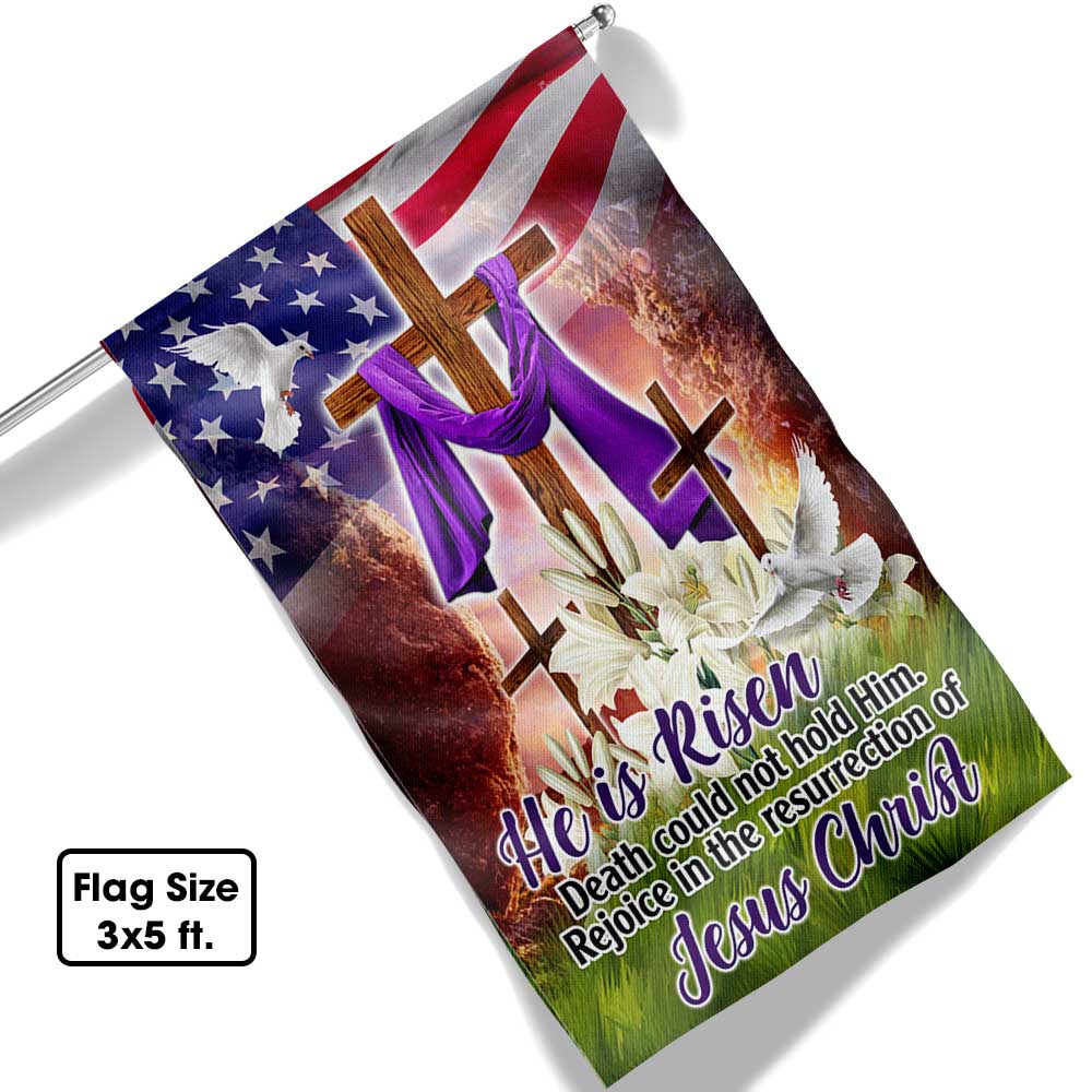 Easter Christian Flag He Is Risen Rejoice In The Resurrection Of Jesus Christ Flag