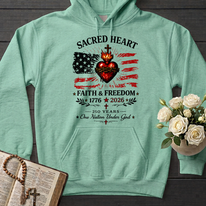 Sacred Heart Faith & Freedom 1776-2026 250 Years One Nation Under God