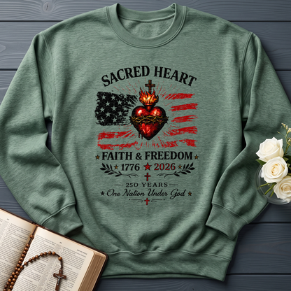 Sacred Heart Faith & Freedom 1776-2026 250 Years One Nation Under God