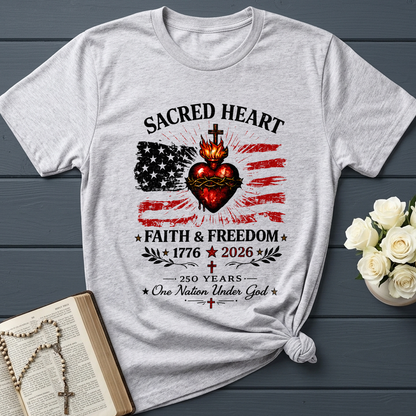 Sacred Heart Faith & Freedom 1776-2026 250 Years One Nation Under God