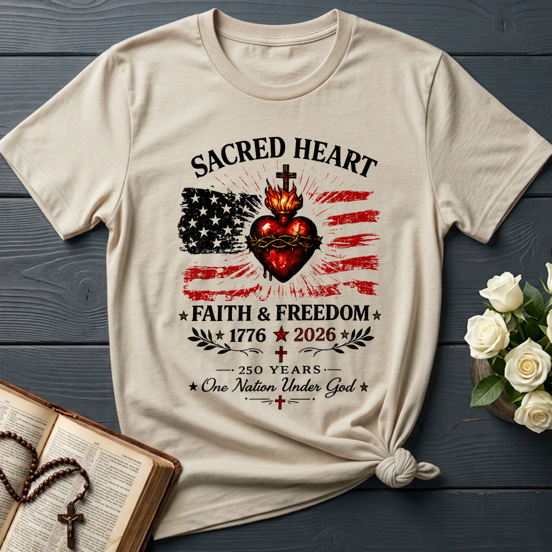Sacred Heart Faith & Freedom 1776-2026 250 Years One Nation Under God