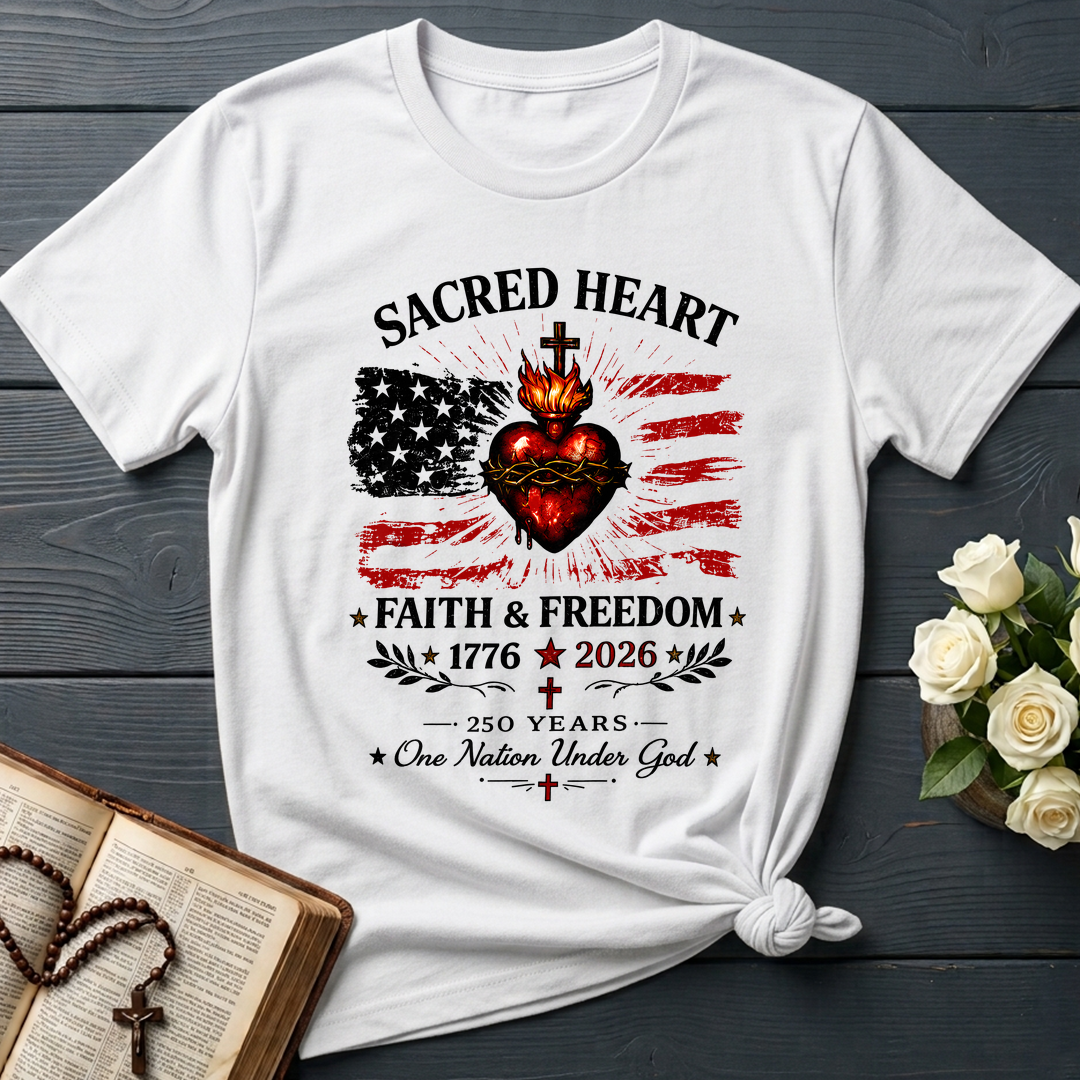 Sacred Heart Faith & Freedom 1776-2026 250 Years One Nation Under God