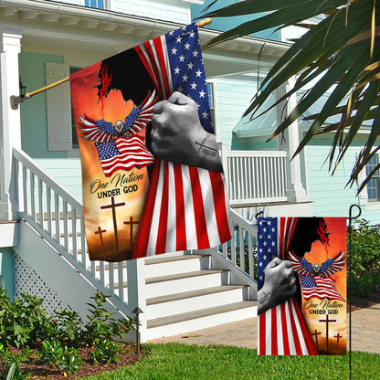 Jesus American One Nation Under God  Eagle Flag