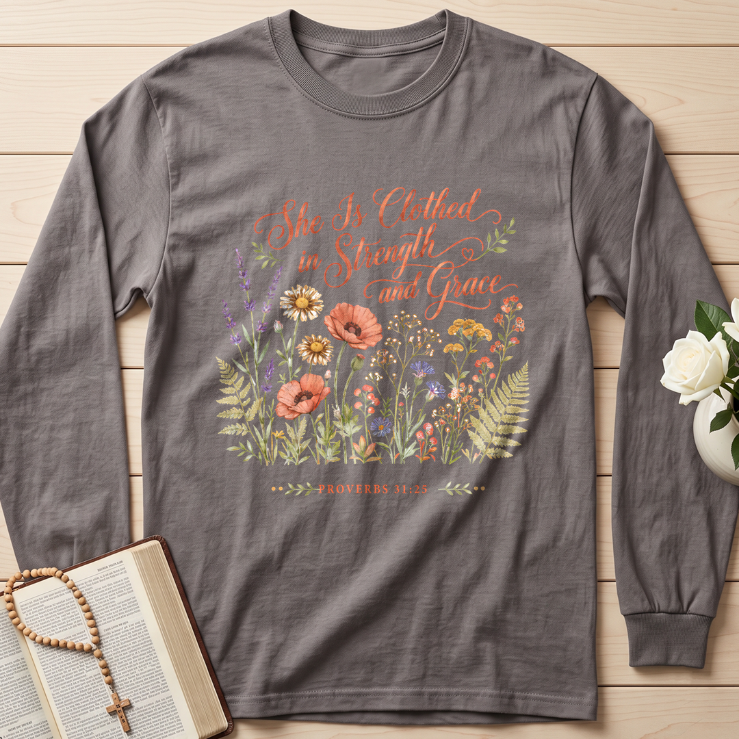 She Is Clothed In Strength And Grace Proverbs 31.25 01