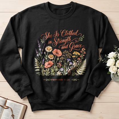 She Is Clothed In Strength And Grace Proverbs 31.25 01