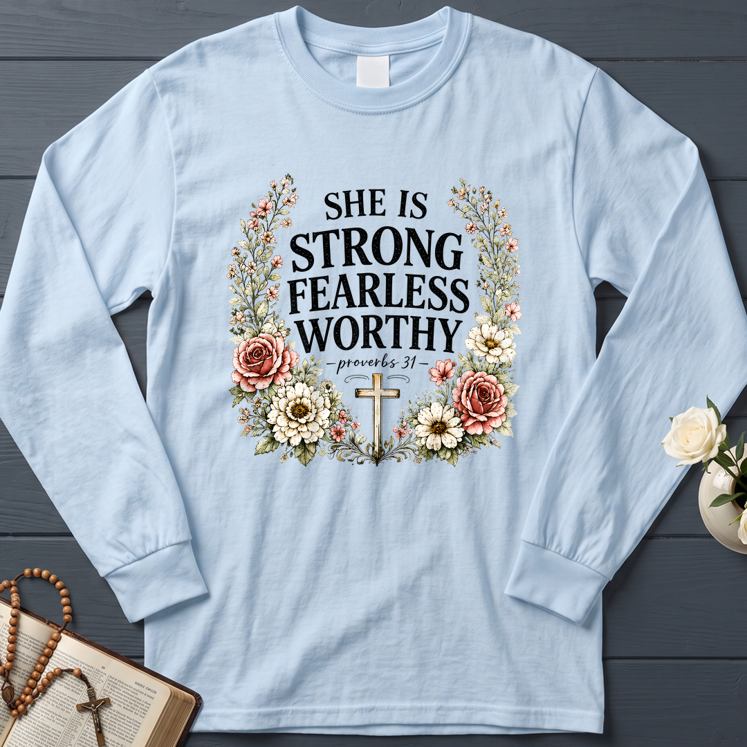 She Is Strong Fearless Worthy Proverbs 31 01