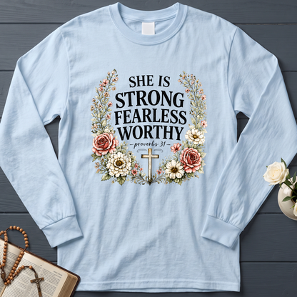 She Is Strong Fearless Worthy Proverbs 31 01