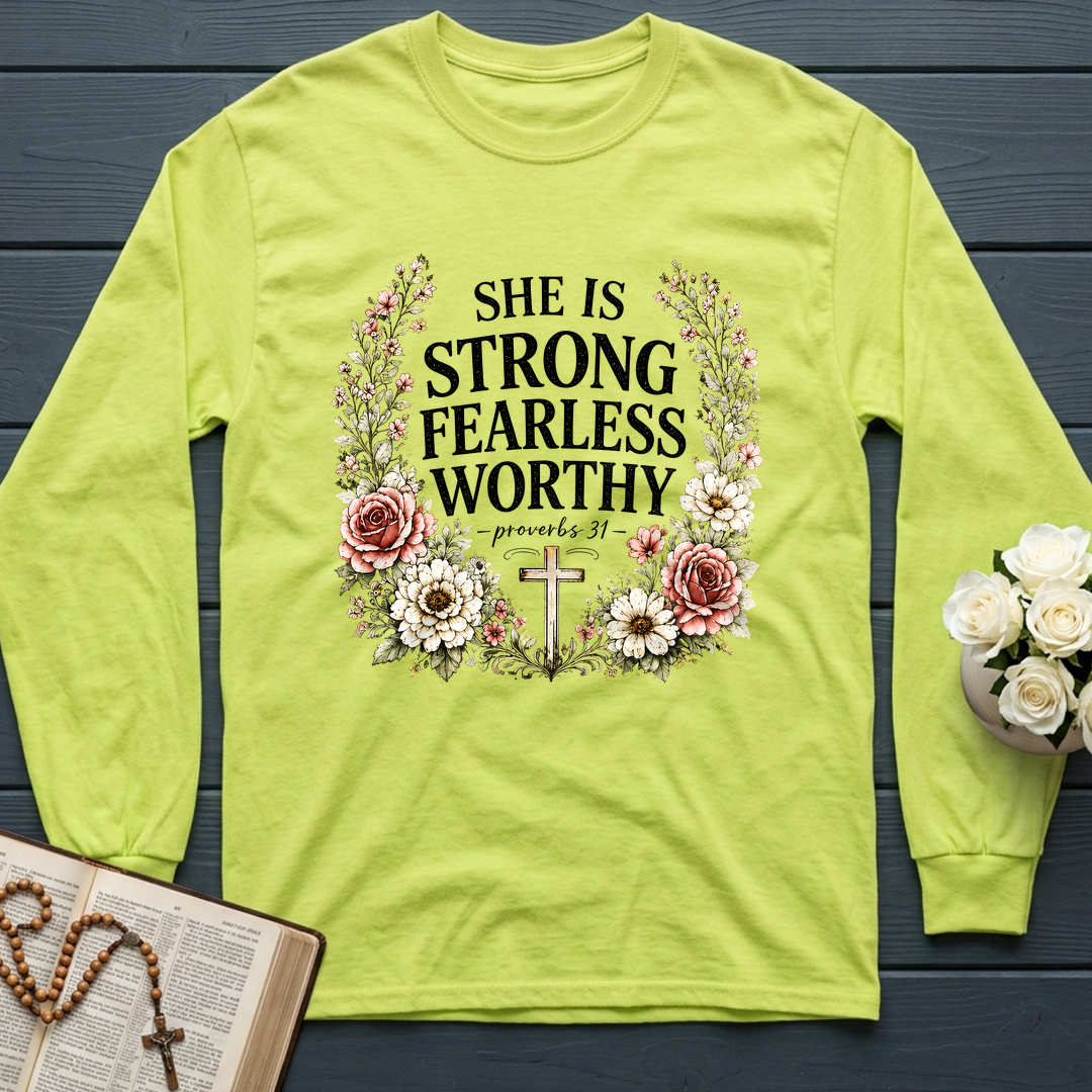 She Is Strong Fearless Worthy Proverbs 31 01